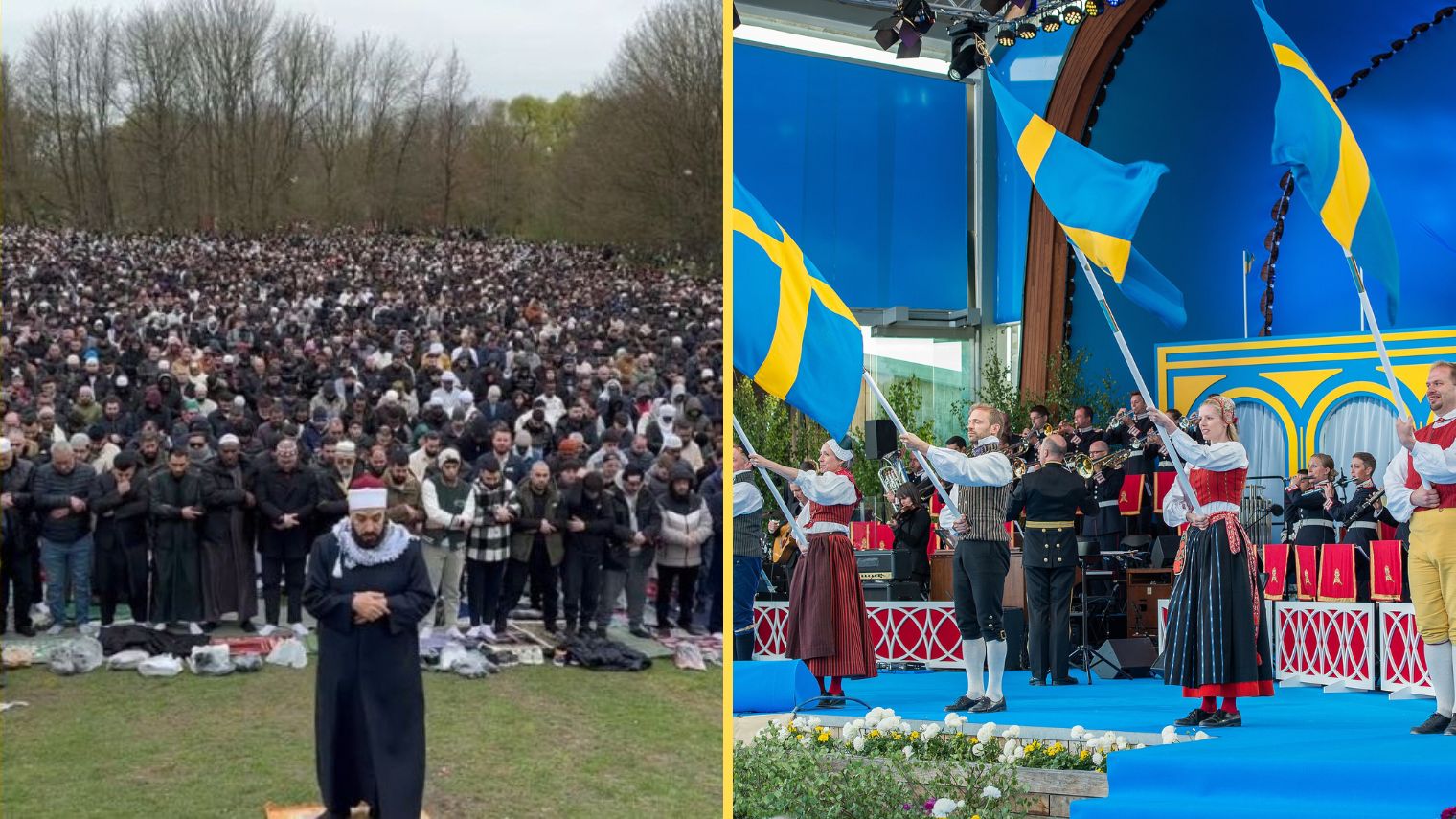 Genrebild massbön i Malmö / nationaldagsfirande. Foto: Faksimil Facebook / Bengt Nyman CC BY-SA 4.0