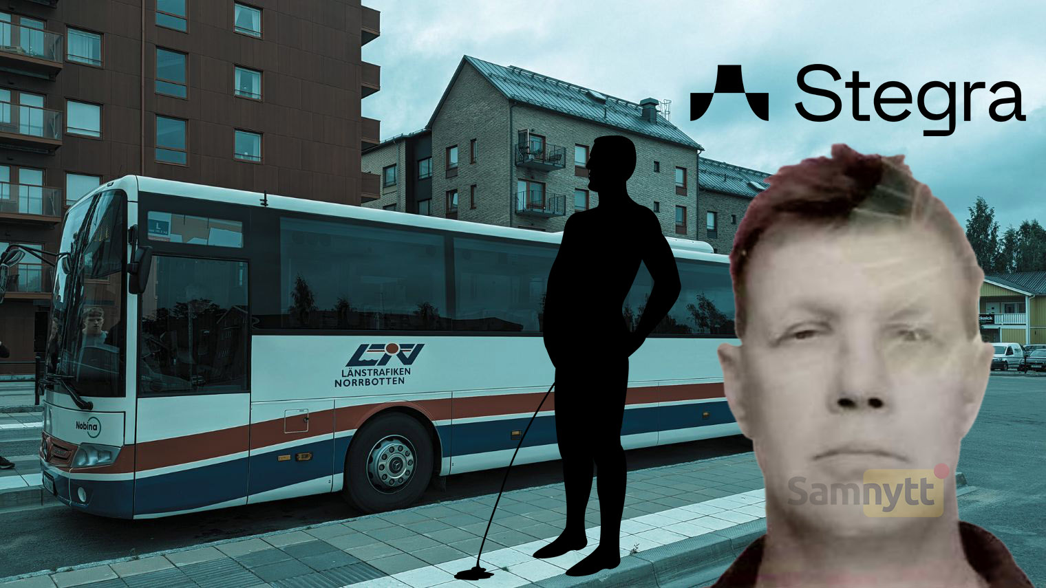 Stegra-arbetare urinerade på bussresenär. Montage av Samnytt med genrebilder. Foto: AleWi CC BY-SA 4.0