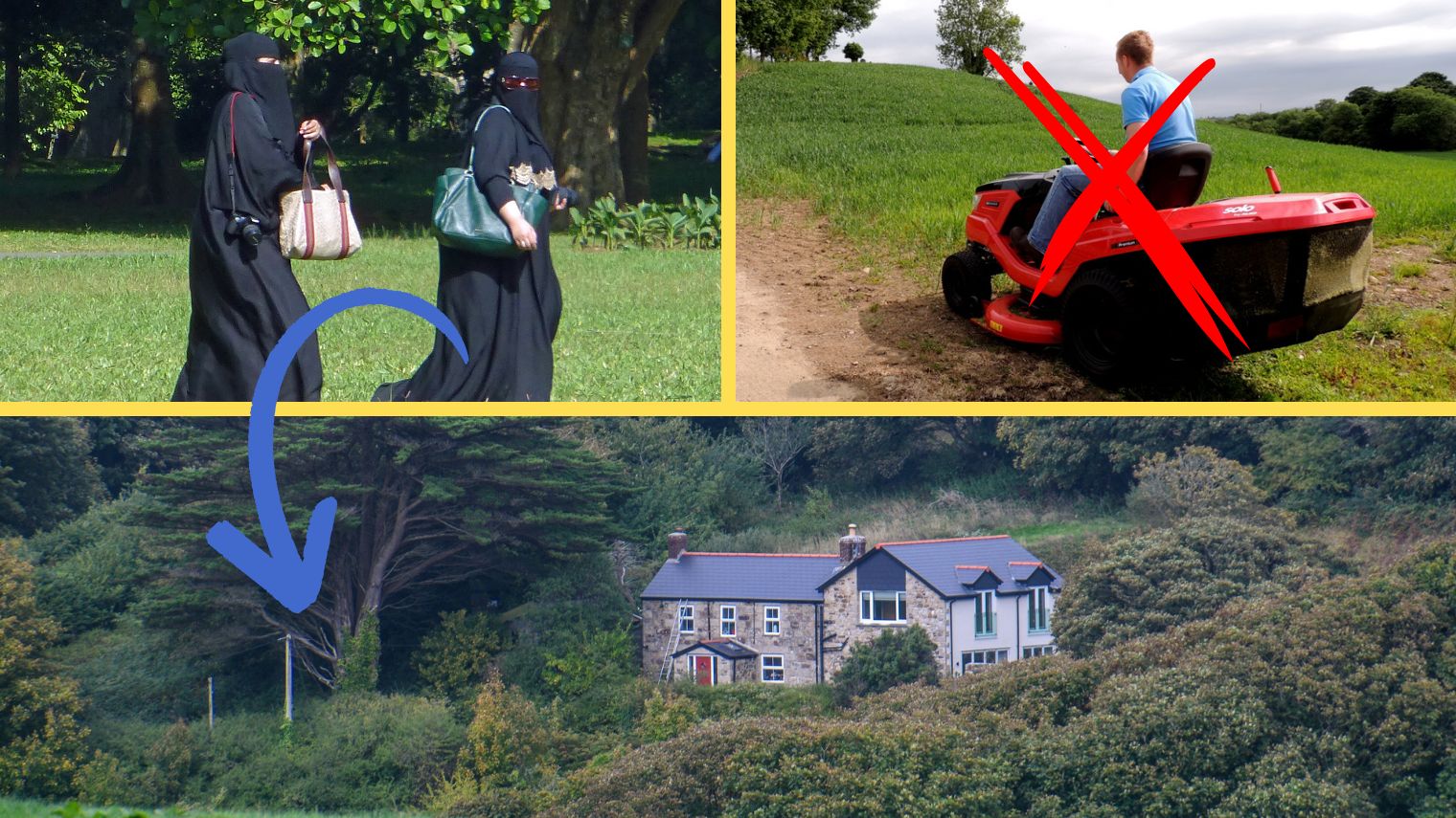 Ji-Elle, CC BY-SA 3.0 / Hayle : Countryside Scenery by Lewis Clarke, CC BY-SA 2.0 / Ardstraw by Kenneth Allen, CC BY-SA 2.0