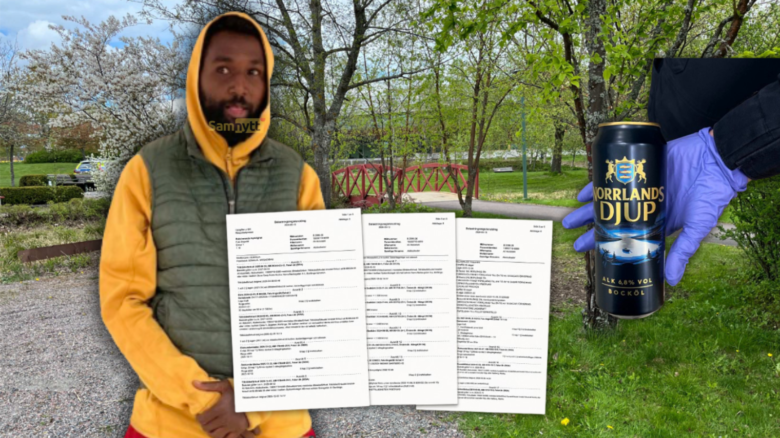 Somaliern kommer inte utvisas denna gång heller. Montage av Samnytt. Foto: Polisen