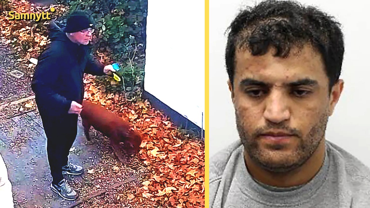 Wayne Broadhurst med sin hund och polisfoto av Dawood Safi