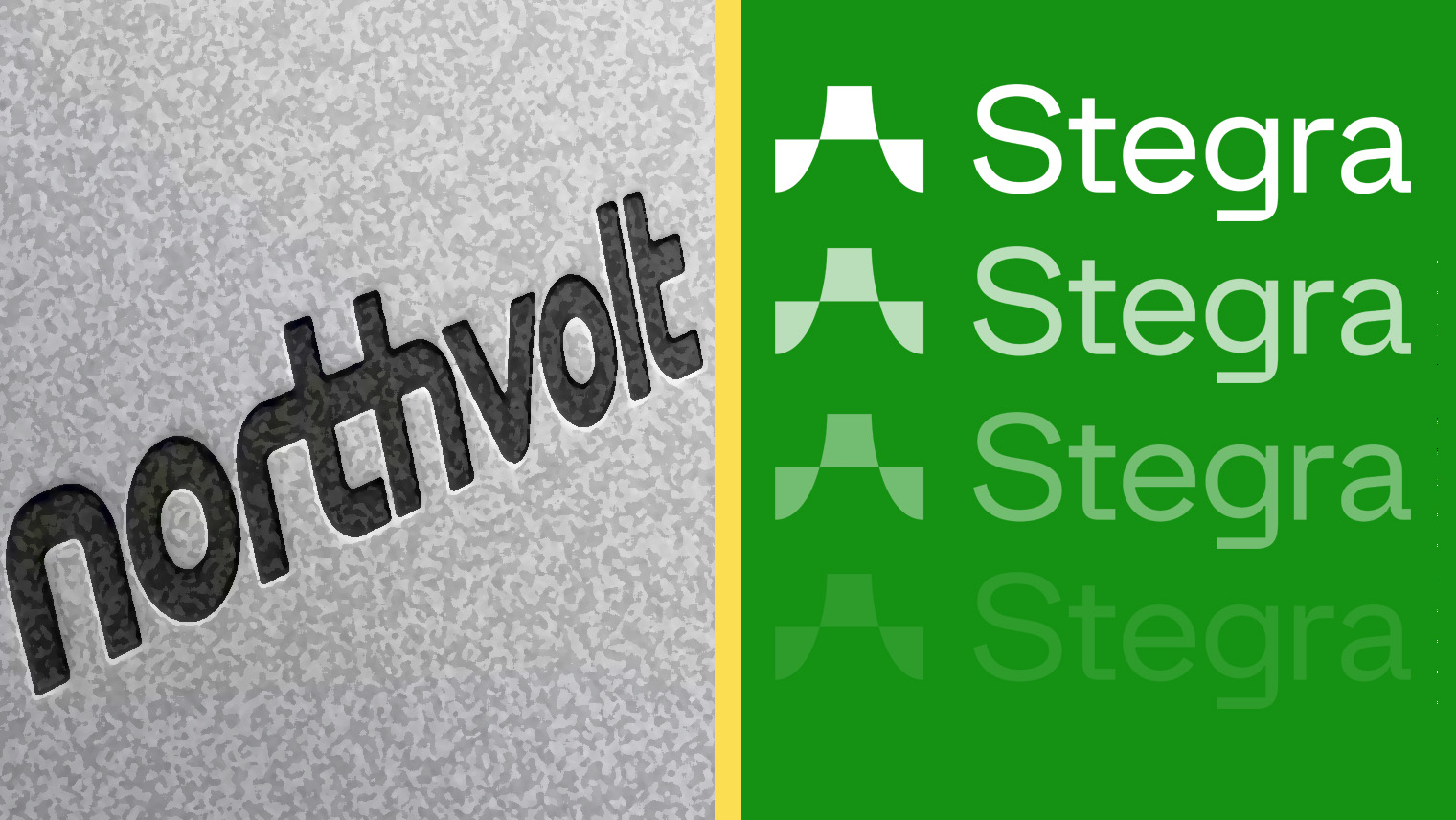 Northvolts och Stegras logotyper.