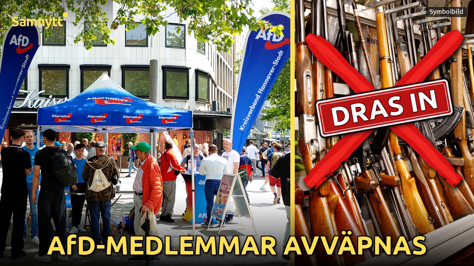 AfD-torgmöte i Hannover och beslagtagna vapen