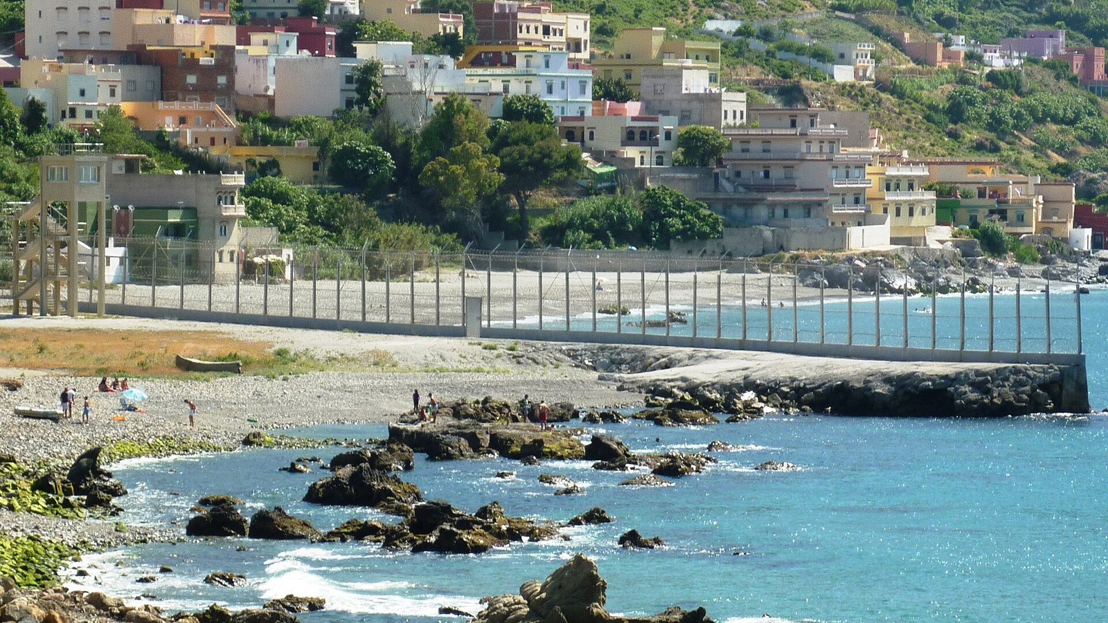 Gränsstängslet vid spanska Ceuta