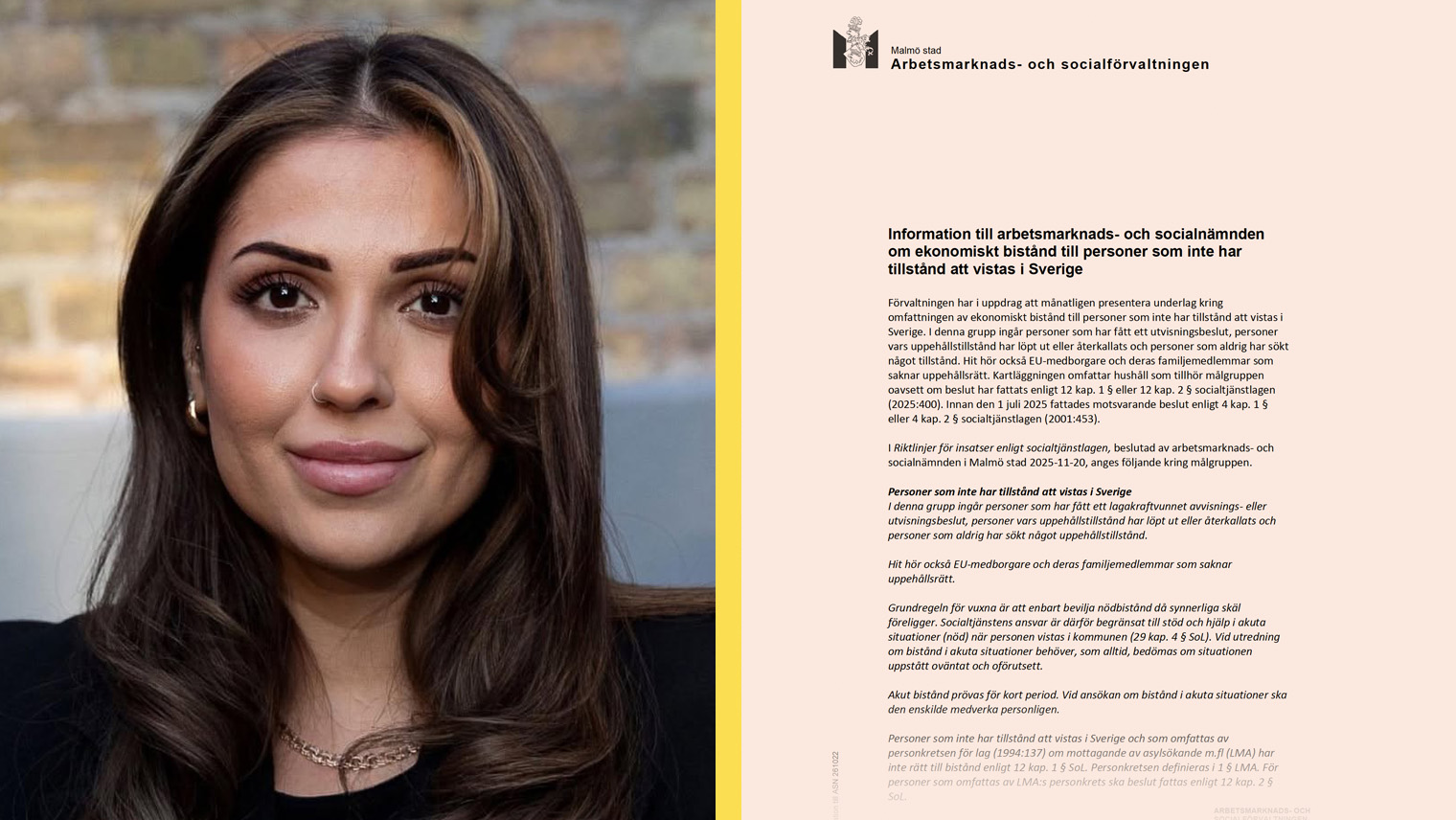 Farishta Sulaiman (M), andre vice ordförande i arbetsmarknads- och socialnämnden