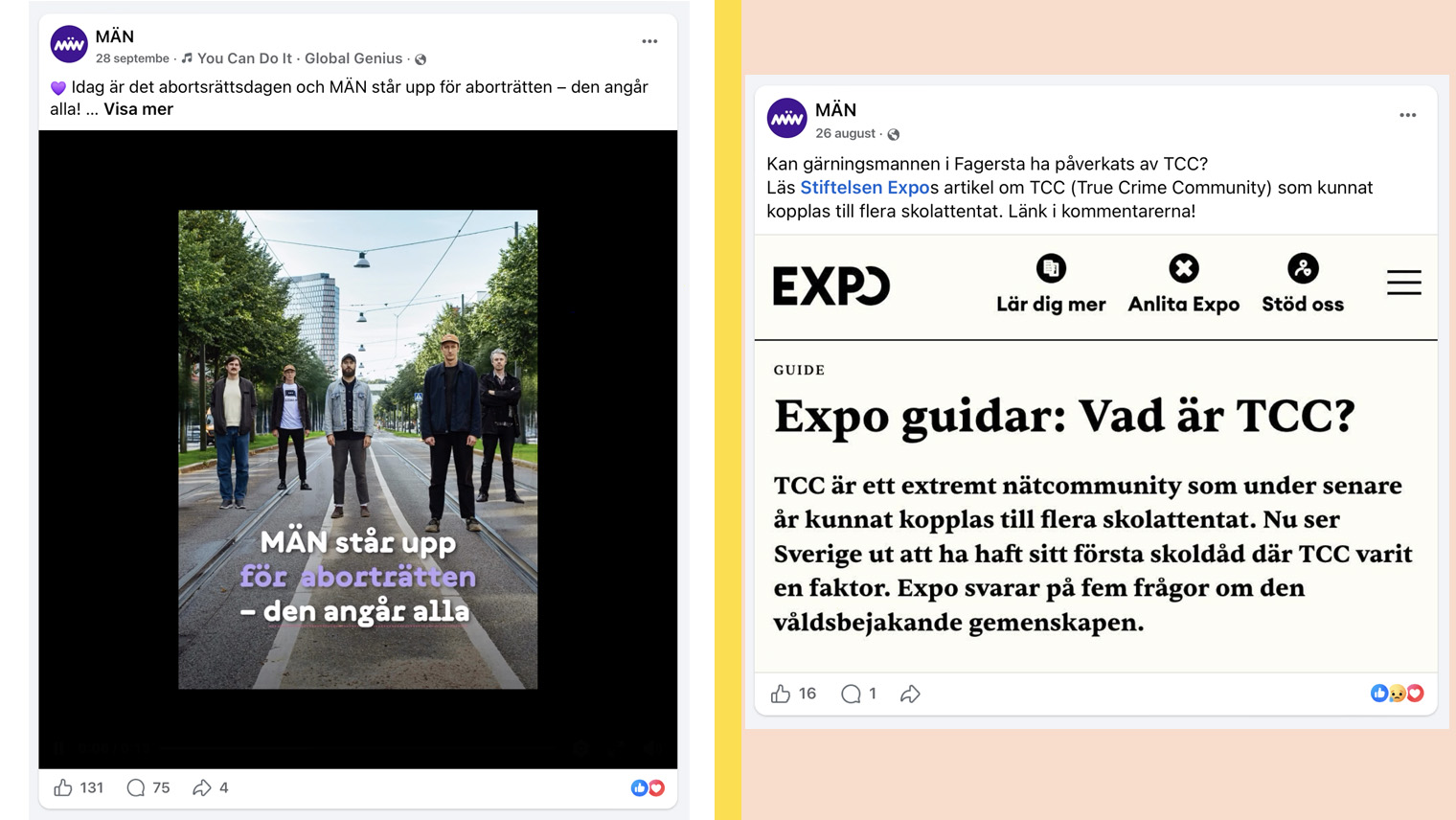 MÄN från deras Facebooksida