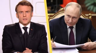 Artikelbild för artikeln: Macron avvisar vapenvila i Ukraina