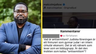 Artikelbild för artikeln Ny V-topp i antisemitiskt blåsväder – Jallow "gillade" judehat på Instagram