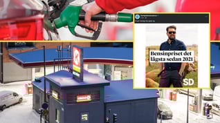 Artikelbild för artikeln Bensinpriset på rekordlåga nivåer