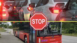 Artikelbild för artikeln Elbussar orsakar kaos - dör under färd