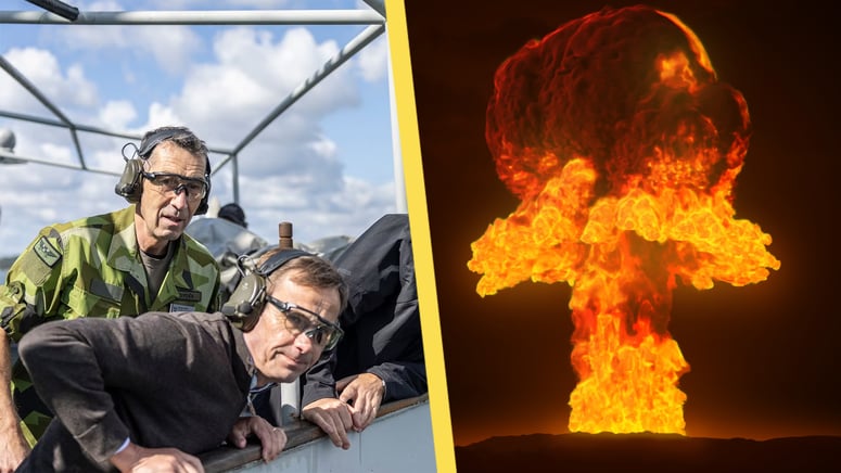 Artikelbild för artikeln: Kristersson öppnar för franska kärnvapen i Sverige