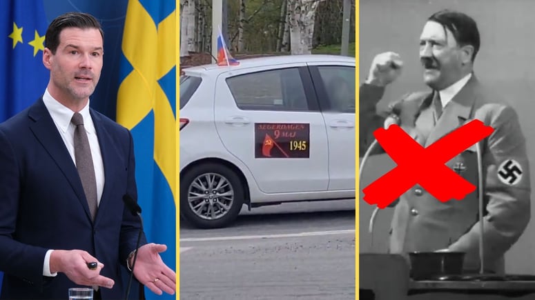 Artikelbild för artikeln: Migrationsministern hotar med utvisning efter segerdagsfirande över Nazityskland: Bristande vandel