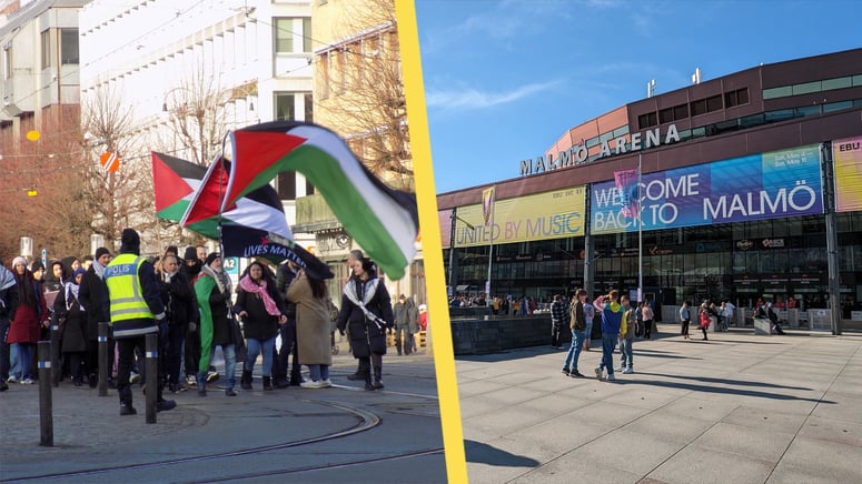 Artikelbild för artikeln: Malmö vill inte ha Eurovision igen - palestinamobbar förstörde festen