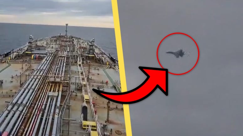 Artikelbild för artikeln: VIDEO: Ryskt stridsplan ingriper mot Nato-försök att stoppa fartyg