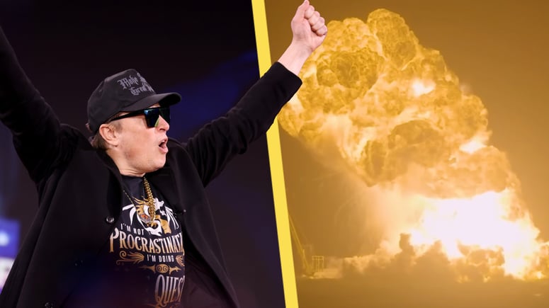 Artikelbild för artikeln: Här exploderar Elon Musks raket i gigantiskt eldhav