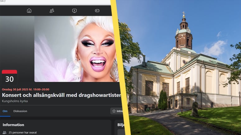 Artikelbild för artikeln: Svenska kyrkan arrangerar allsång med dragqueen