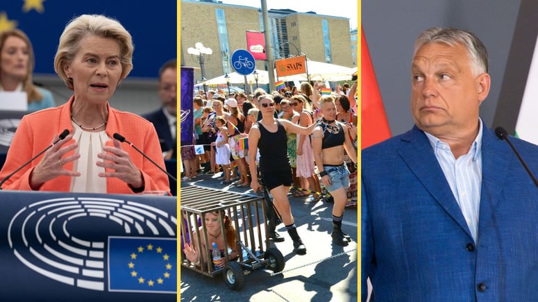 Artikelbild för artikeln: Hårdnande Pride-krig mellan von der Leyen och Orbán