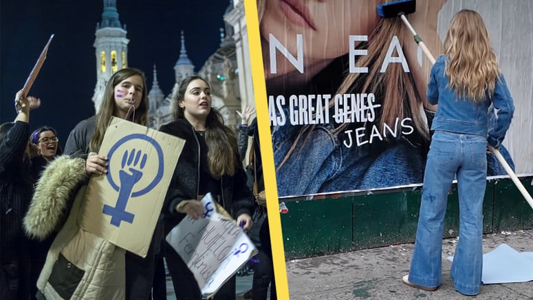 Artikelbild för artikeln: Reklamkampanj för jeans med vit kvinna upprör: "Rasism"