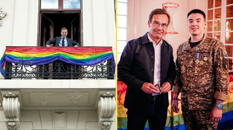 Artikelbild för artikeln: Statsministern bjöd ukrainska "HBTQI-soldater" på Pride-firande