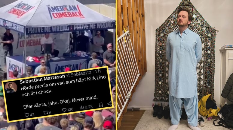 Artikelbild för artikeln: Expressen-profil förminskade mordet på Charlie Kirk - "Bara ett dumt skämt"