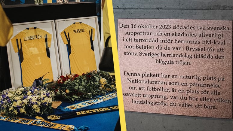 Artikelbild för artikeln: Fotbollsförbundets PK-plakett hyllar mångkultur – till minne av svenskar mördade av IS