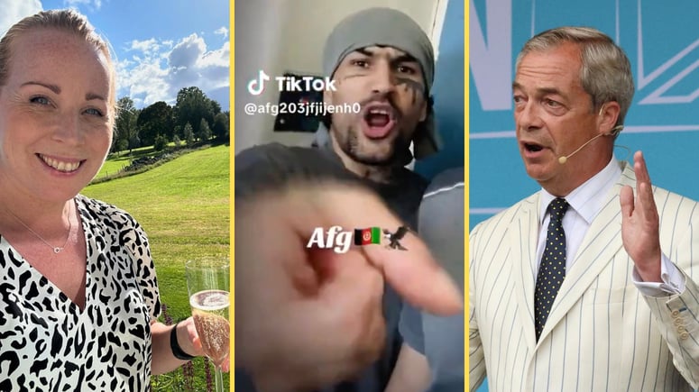 Artikelbild för artikeln: Annie Lööfs afghanske "flyktingbarn" fortsätter håna Nigel Farage - från fängelset