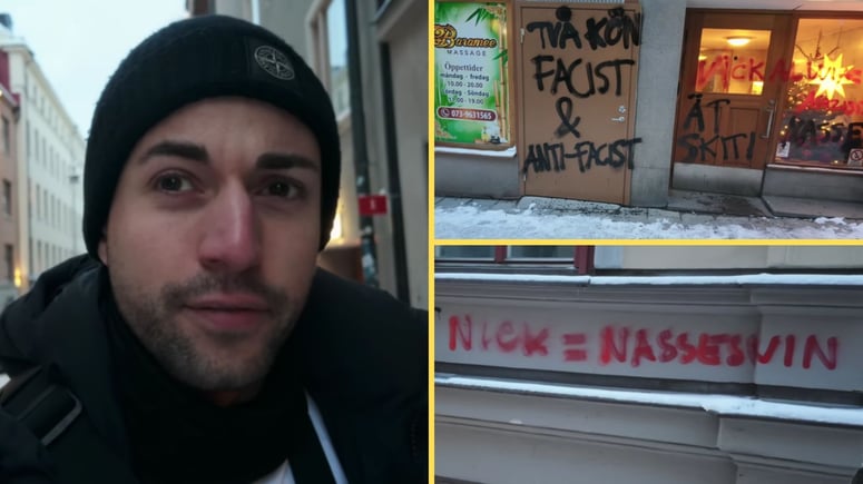 Artikelbild för artikeln: Klotterattack mot journalisten Nick Alinias hem: "Nassesvin"