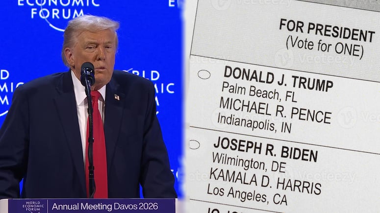 Artikelbild för artikeln: Trump i Davos: Personer kommer att åtalas för riggat presidentval 2020