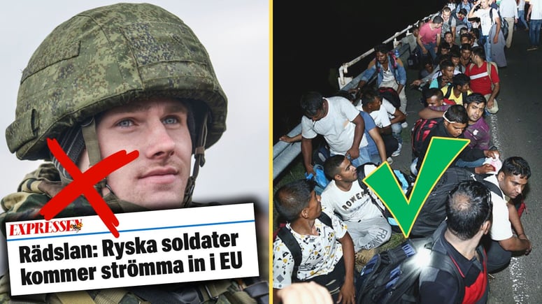 Artikelbild för artikeln: Expressen larmar om massinvandring: "700 000 ryska soldater kommer strömma in i EU"