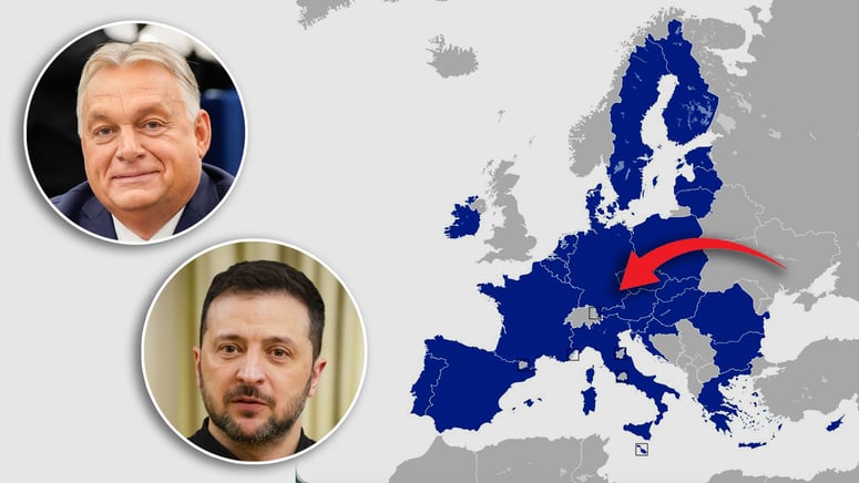 Artikelbild för artikeln: Zelenskyj kräver datum för ukrainskt inträde i EU - då rasar Orbán