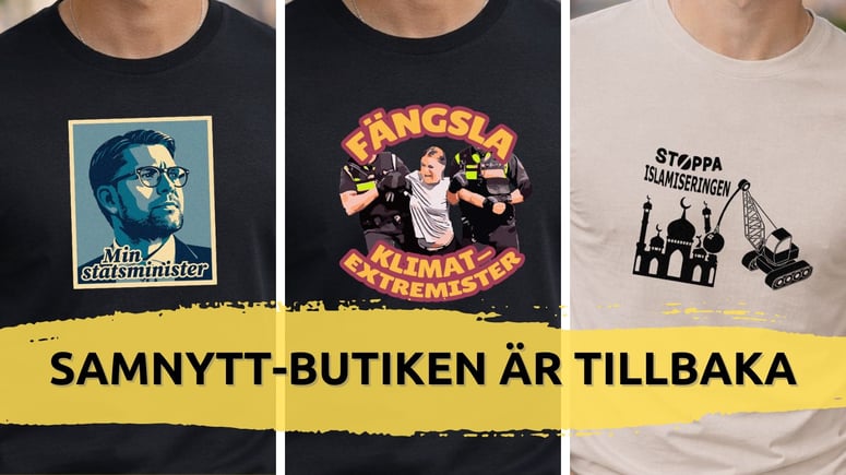 Artikelbild för artikeln: Samnytt-butiken är tillbaka: Skaffa din t-shirt inför valåret