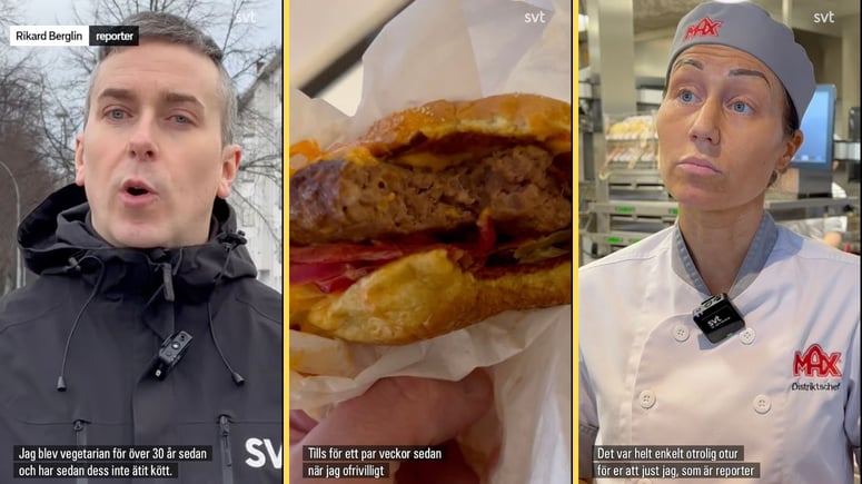 Artikelbild för artikeln: SVT-reportaget: Vår vegetarian-reporter serverades kött på Max