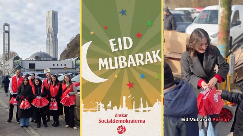 Artikelbild för artikeln: VIDEO: Här värvar S röster utanför moskén