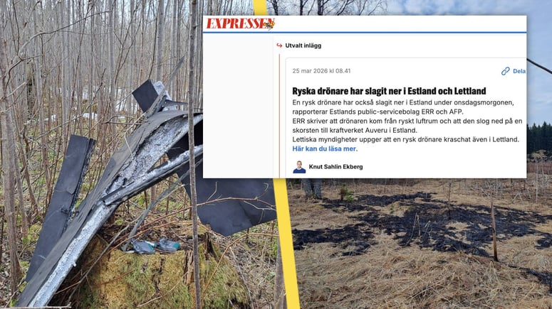Artikelbild för artikeln: Ryssland fick skulden för ukrainska drönare i Baltikum