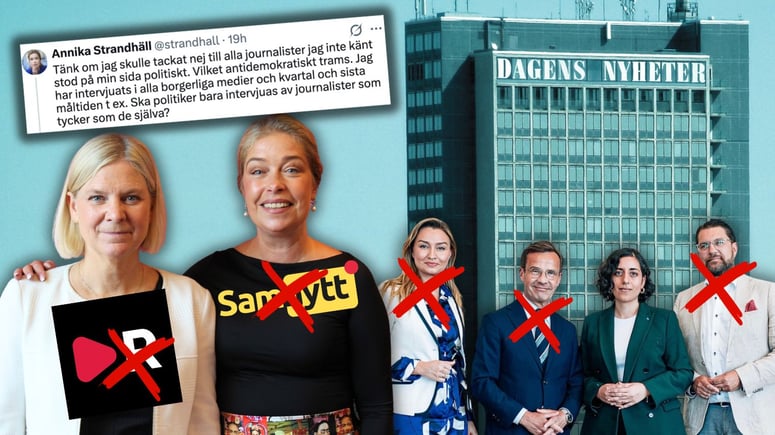 Artikelbild för artikeln: Strandhäll vågar bli intervjuad av alla - förutom Samnytt och Riks