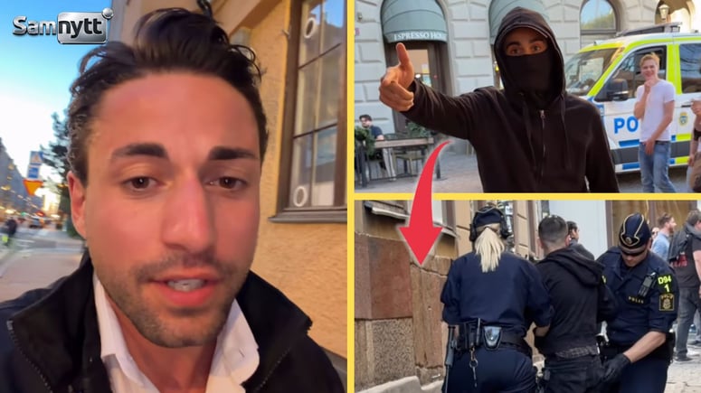 Artikelbild för artikeln: Medborgarjournalisten Nick Alinia attackerad av maskerad vänsterextremist