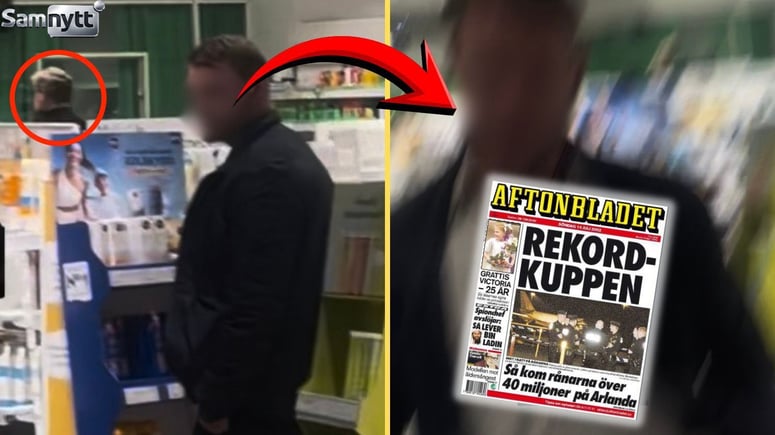 Artikelbild för artikeln: VIDEO: Arlandarånare försökte jaga justitieministern på apotek - "Knulla era mammor - landsförrädare"
