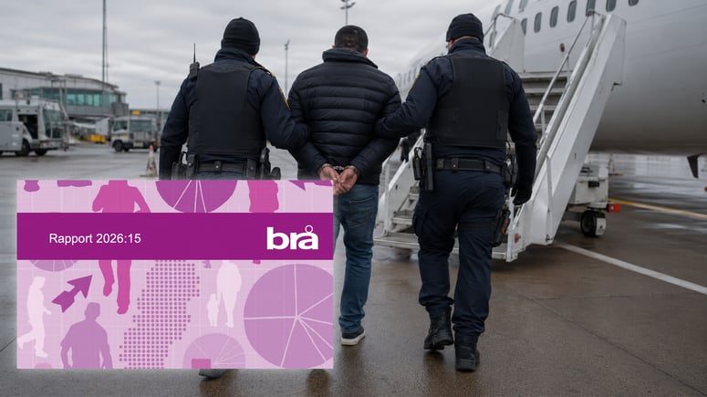 Artikelbild för artikeln: Brå: Färre än hälften av utvisningsdömda brottslingar lämnar Sverige