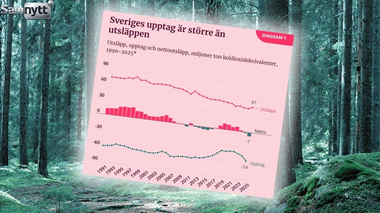 Artikelbild för artikeln: Sveriges klimatavtryck negativt - igen