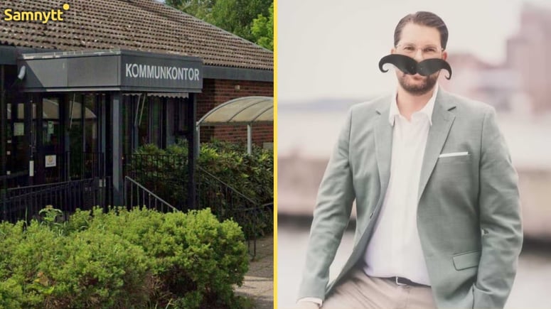 Artikelbild för artikeln: Kommunala toppchefer tog sig in på SD-kontor - satte mustasch på Åkesson