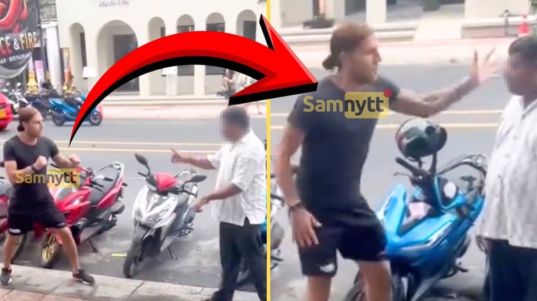 Artikelbild för artikeln: VIDEO: "Svensk" misshandlar man på gatan i Thailand