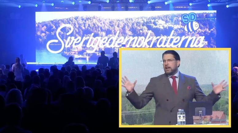 Artikelbild för artikeln: Åkesson om rödgrön valseger: "Sverige blir hela världens socialbyrå"