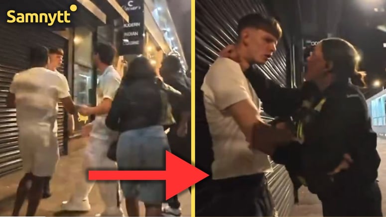 Artikelbild för artikeln: VIDEO: Polis grep vitt misshandelsoffer - efter att ha försökt ingripa mot gäng