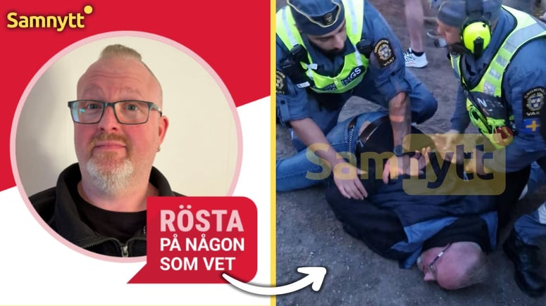 Artikelbild för artikeln: VIDEO: Här omhändertas S-riksdagskandidaten av vakter