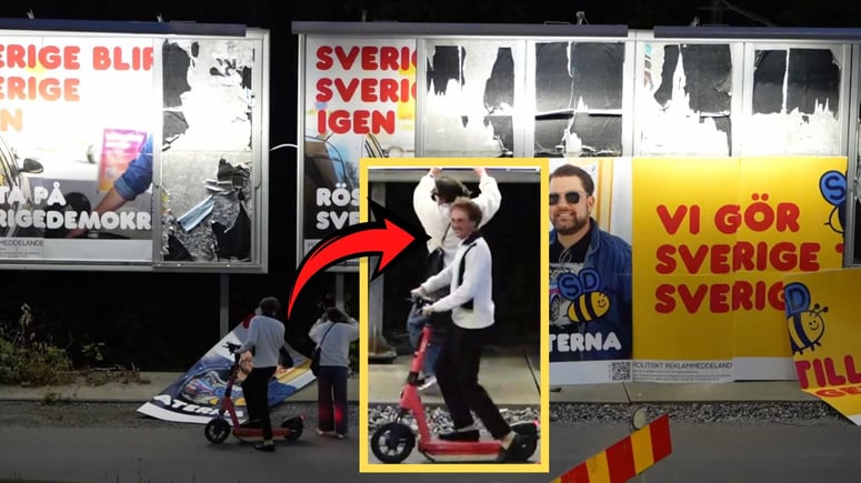 Artikelbild för artikeln: VIDEO: Här saboteras SD:s valkampanj