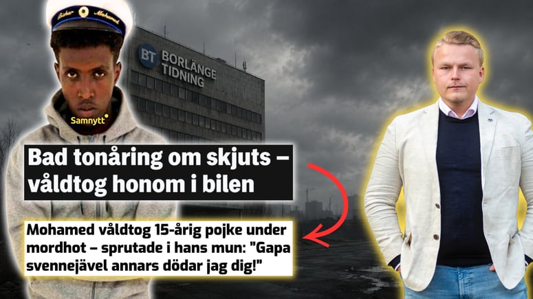 Artikelbild för artikeln: Lönn: Bonnier-tidning blåljuger om somalierns rasistiska våldtäkt - mörkar fakta och kallar pojken "ung man"
