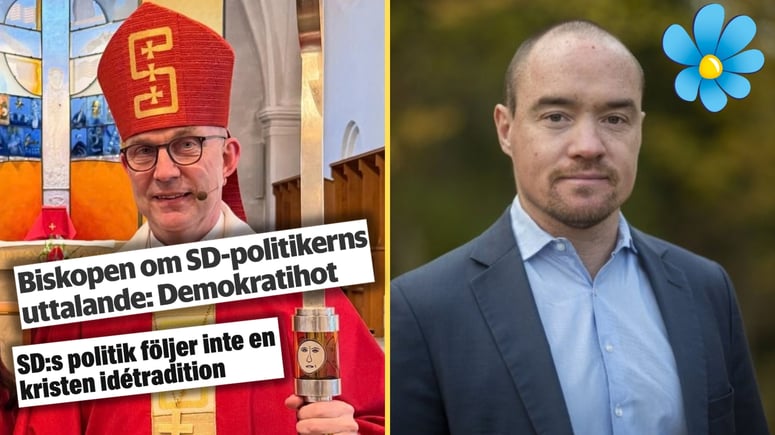 Artikelbild för artikeln: Biskopen rasar mot Kent Ekeroth (SD): Hot mot demokratin - oacceptabelt att säga röstboskap