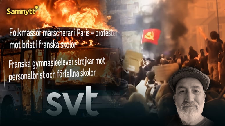Artikelbild för artikeln: Frankrike brinner – men ljugmedia ser ”skolprotester”