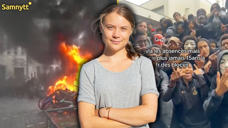 Artikelbild för artikeln: Greta Thunberg sluter upp bakom eldprotesterna i Frankrike