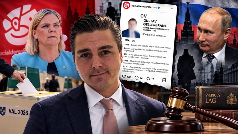 Artikelbild för artikeln: Gellerbrant stämmer S för grovt förtal - pekas ut som del av "rysk underrättelsesfär"